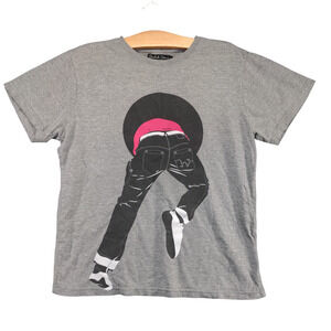 Solid Jeans Men's Graphic T-Shirt Gray Medium Short Sleeve Crew Neck Cotton